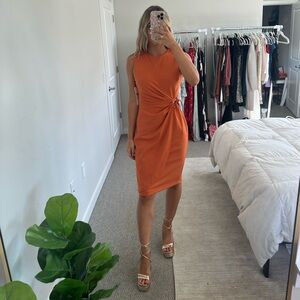 Calvin Klein Orange Wrap Dress New Tags